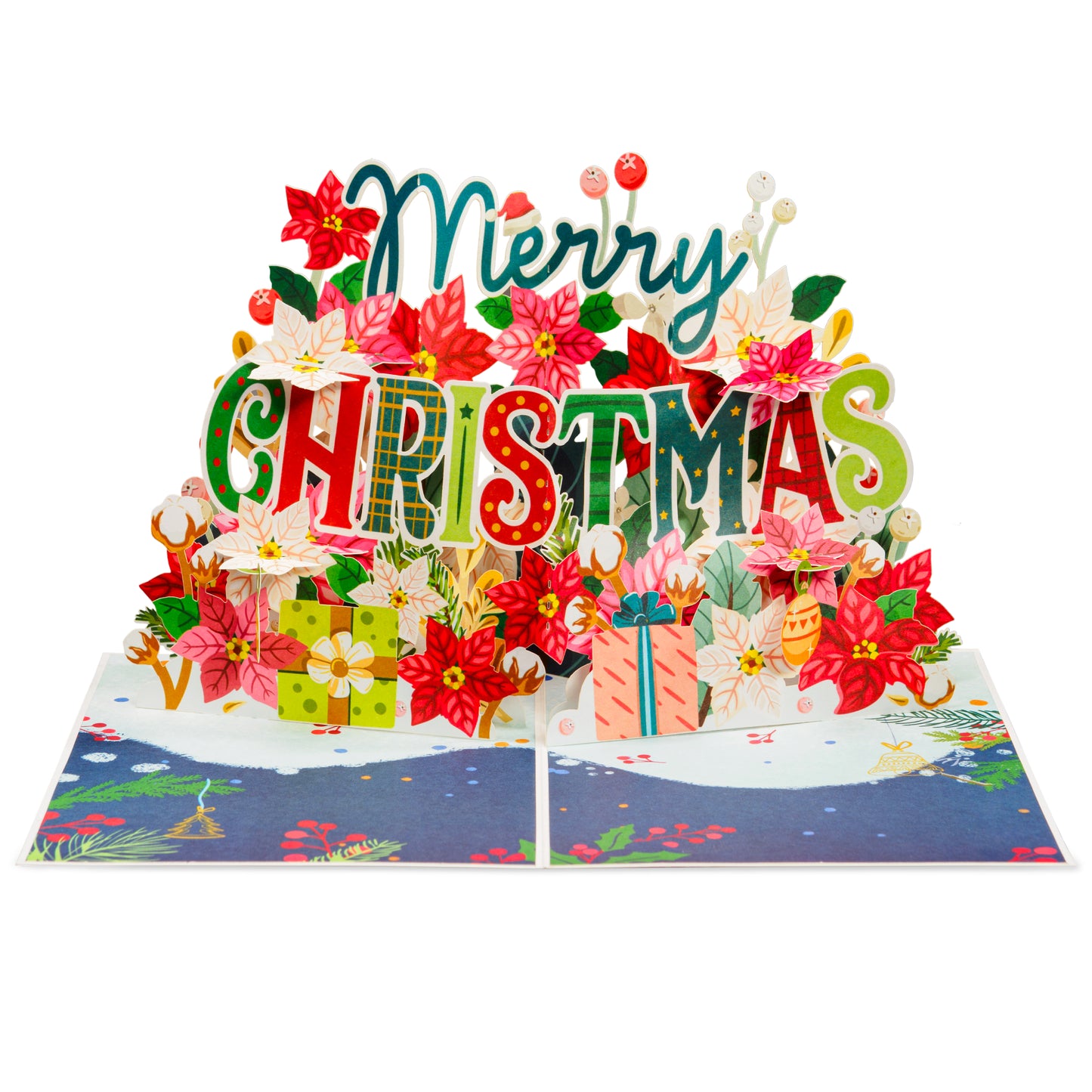 Merry Christmas Frndly Pop Up Card, 5" x 7" Cover