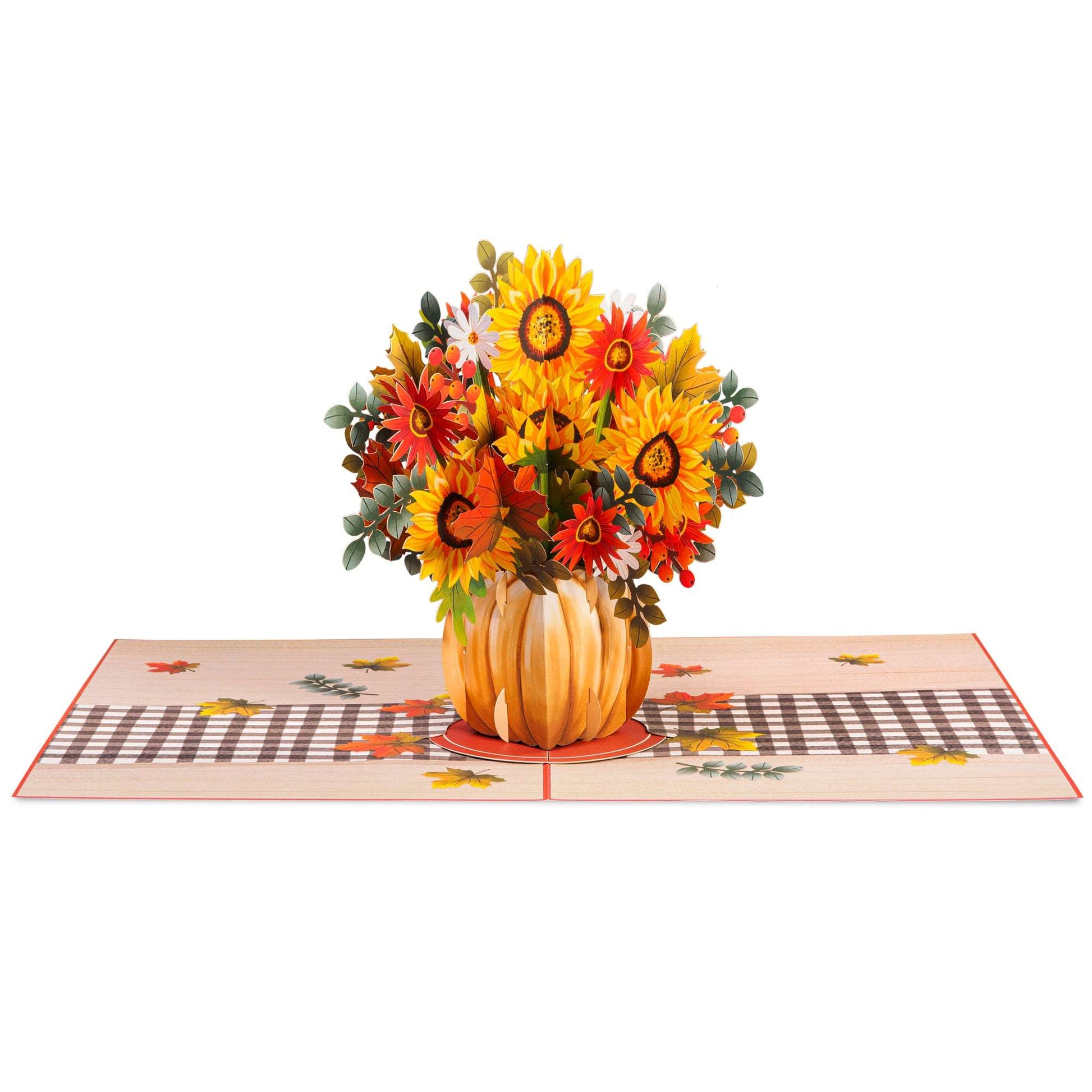 HugePop Harvest Bouquet Pop Up Card, With Detachable Bouquet, 10"x14"