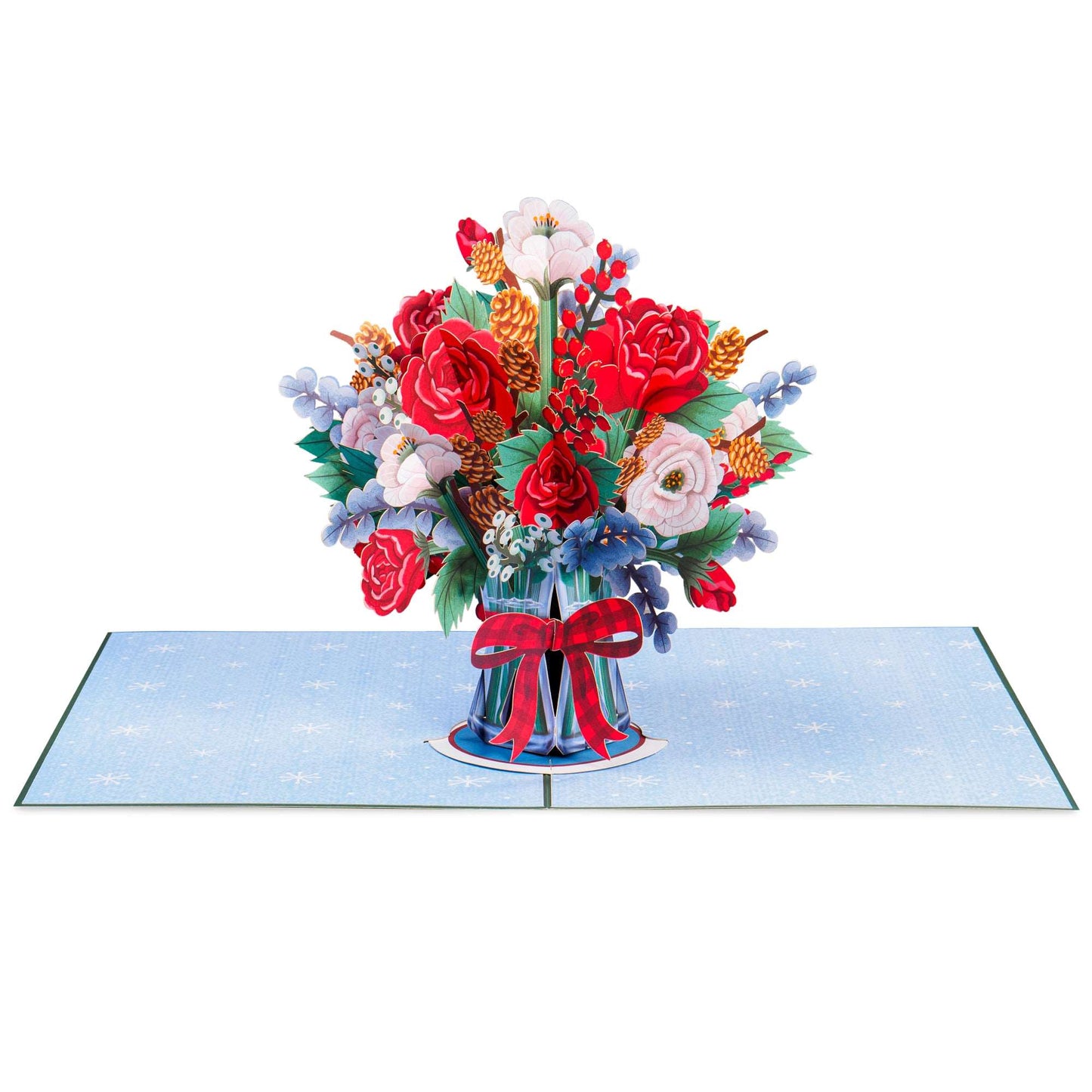 HugePop Christmas Joyous Flower Bouquet Pop Up Card