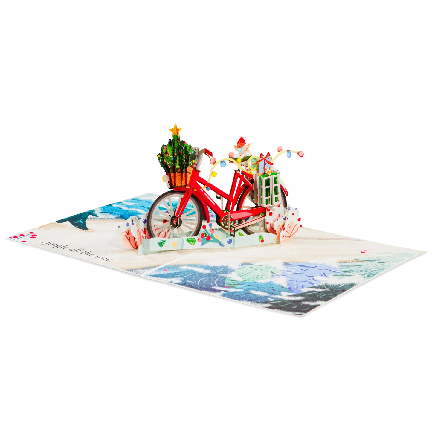 Christmas Bike Frndly Pop Up Card, 8"x6" Cover