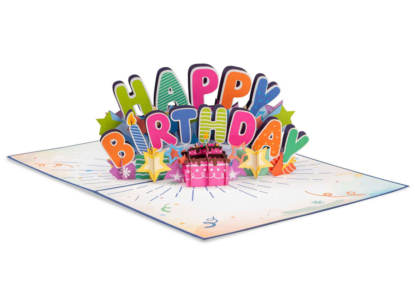 Happy Birthday Pop Up Card (Blue)