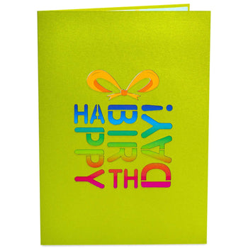 Happy Birthday Pop Up Card (Neon Green)