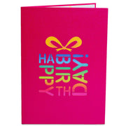 Happy Birthday Pop Up Card (Hot Pink)