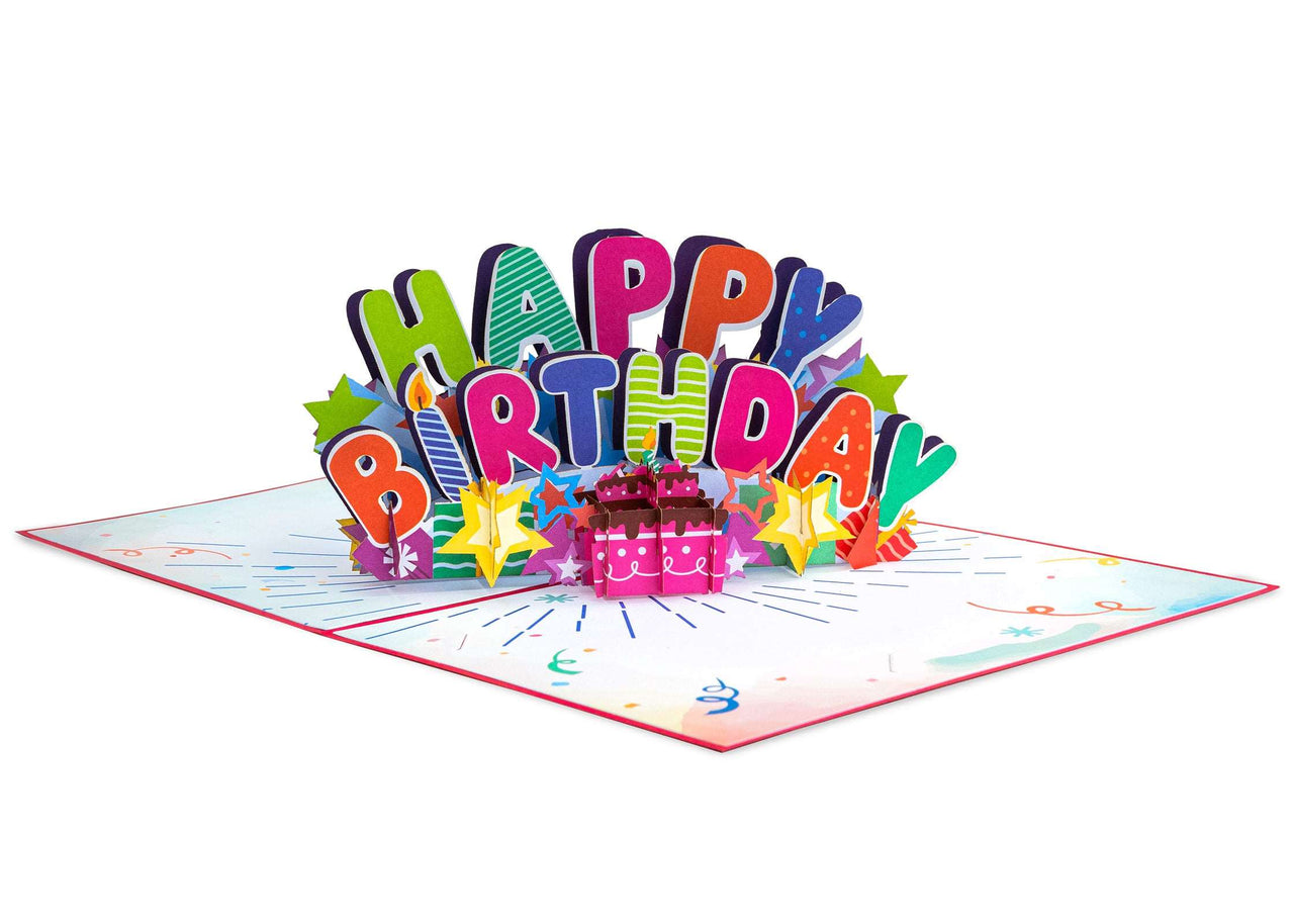 Happy Birthday Pop Up Card (Hot Pink)