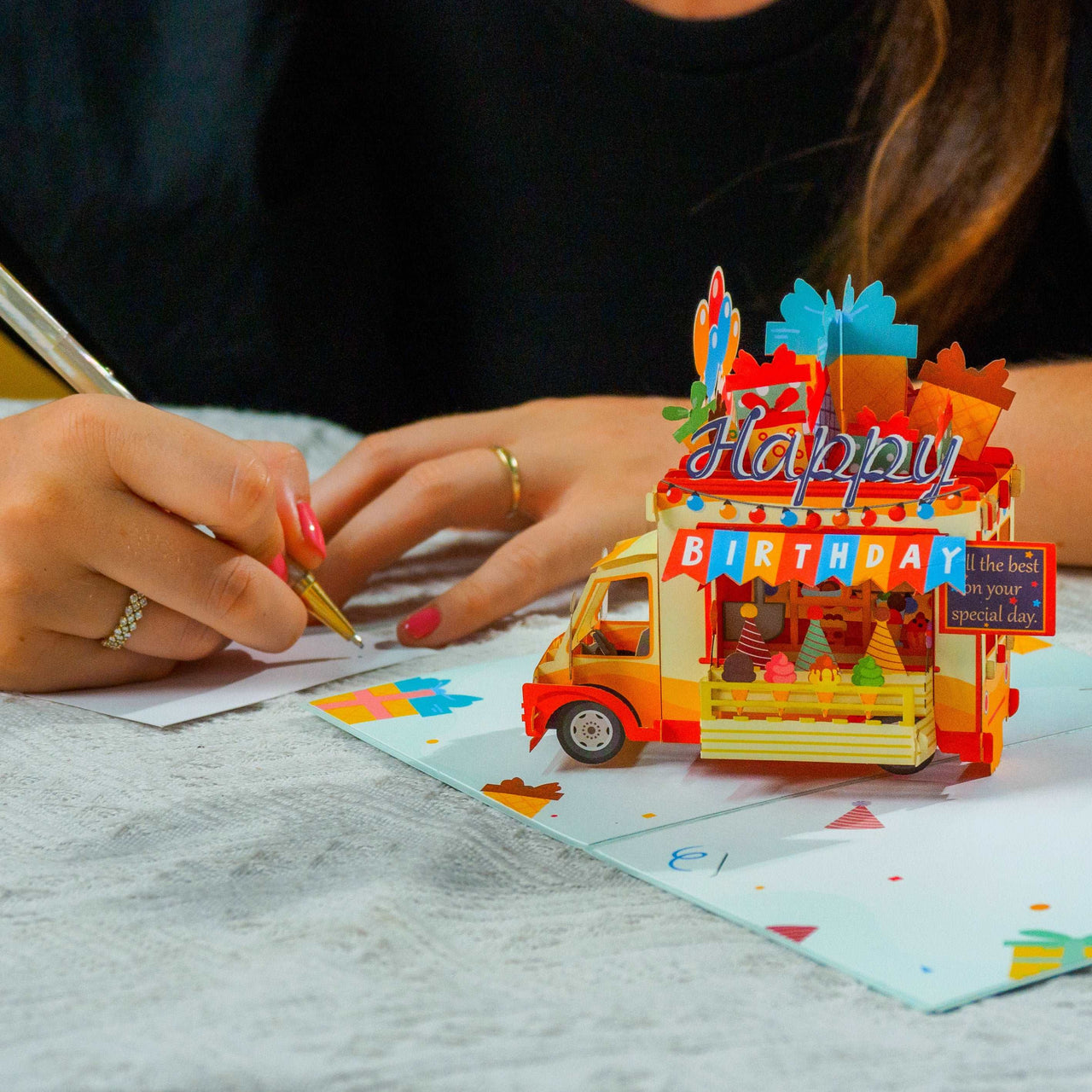 Happy Birthday Ice Cream Truck Pop Up Card