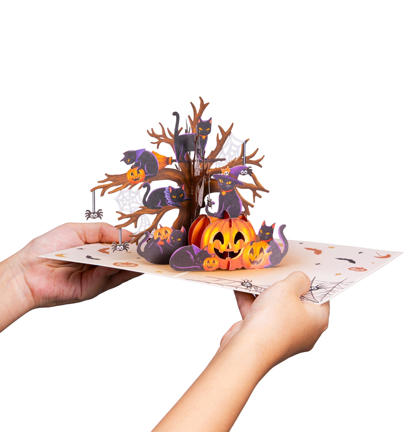 Spooky Cat Tree Halloween Card