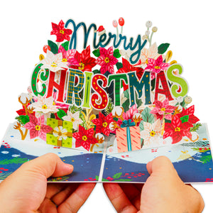 Merry Christmas Frndly Pop Up Card, 8"x6" Cover