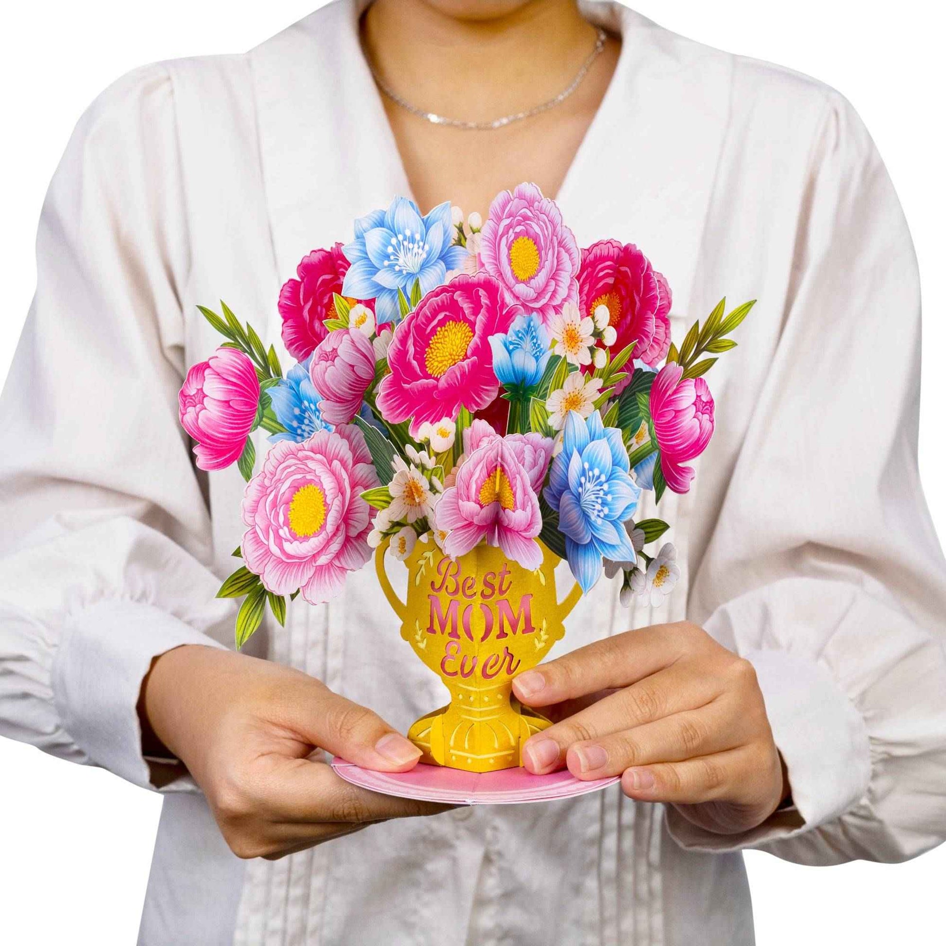 Best Mom Floral Award Pop Up Card