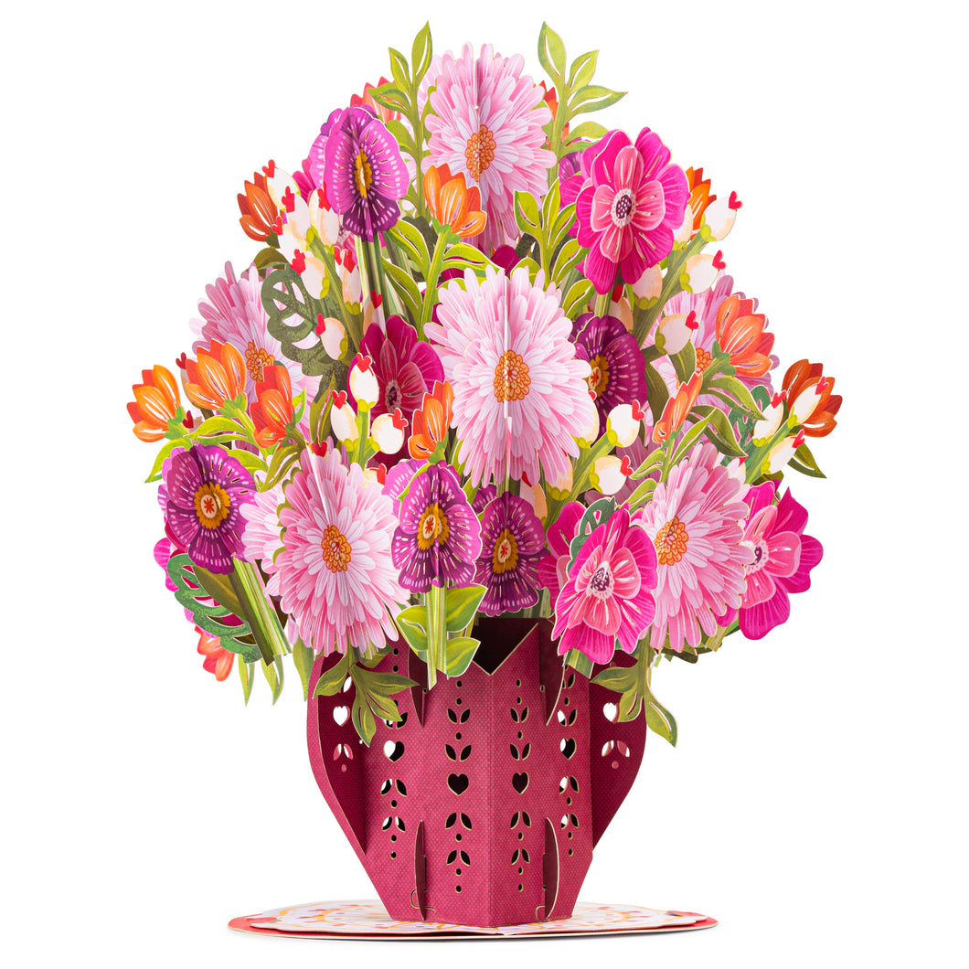 HugePop Love You Pop Up Flower Bouquet, With Detachable Flowers