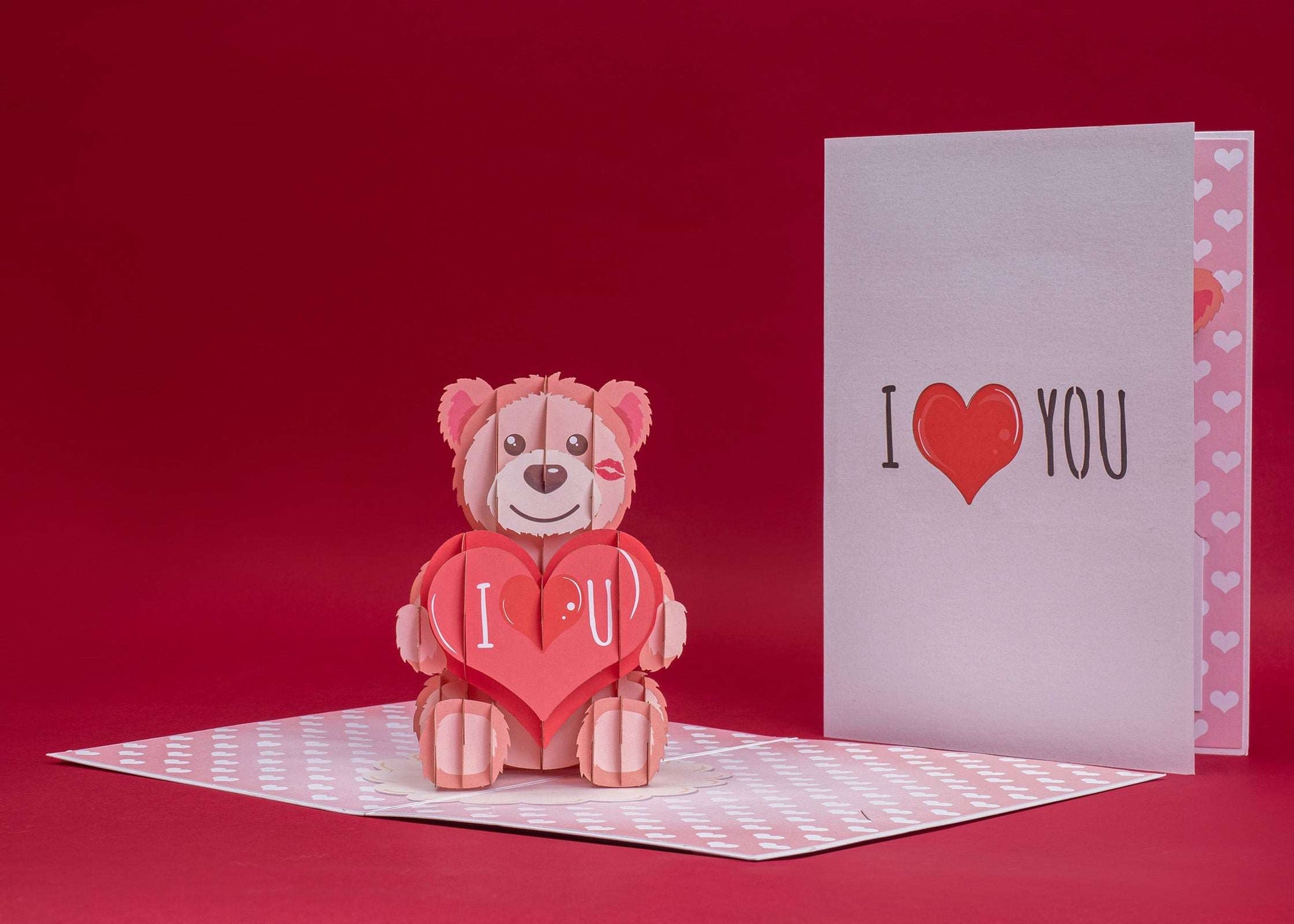 I Love U Bear Pop Up Card