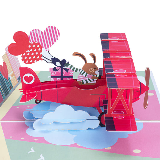 Love Biplane Pop Up Card - 5"x7"