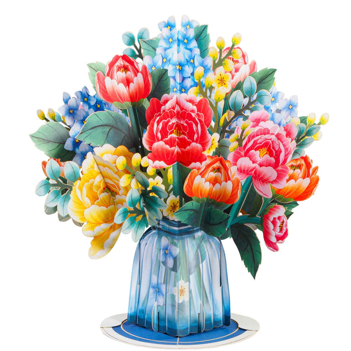 Winter Wonderland Oversized Pop Up Card with HugePop Bouquet pop-up Christmas card open
