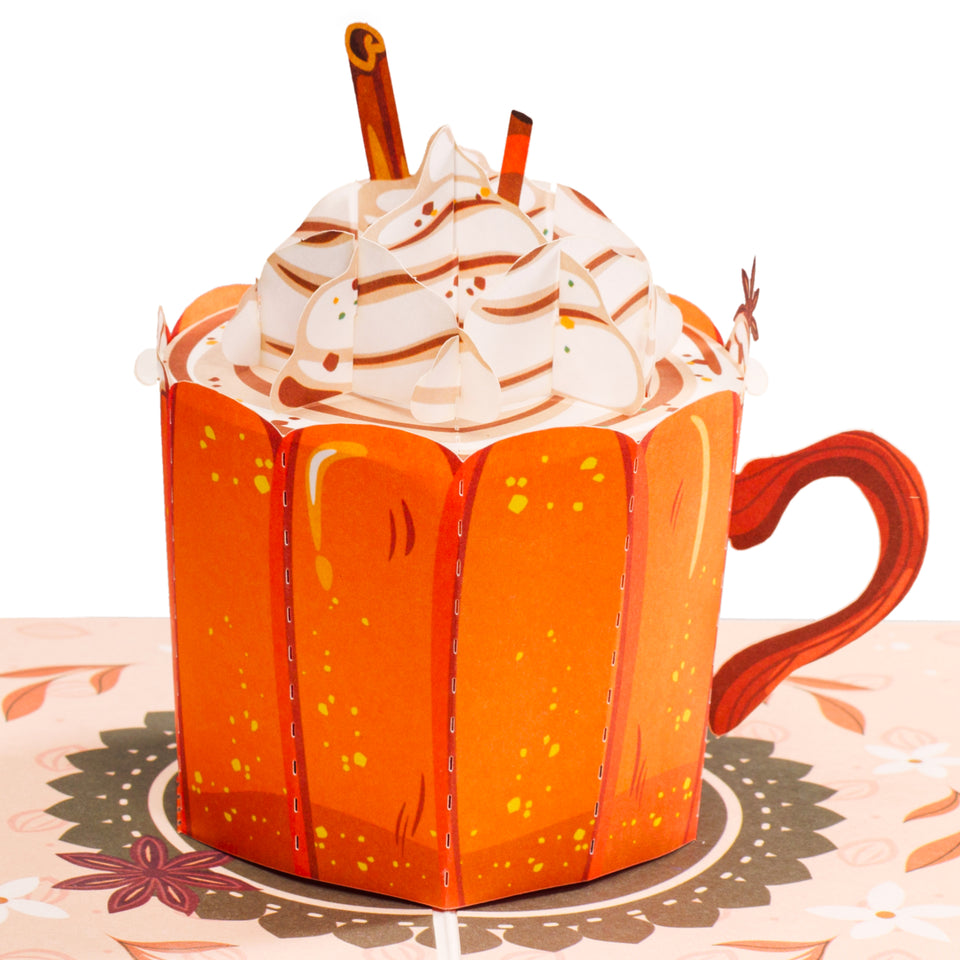 Pumpkin Latte Pop Up Card Frndly, 8"x6" Cover
