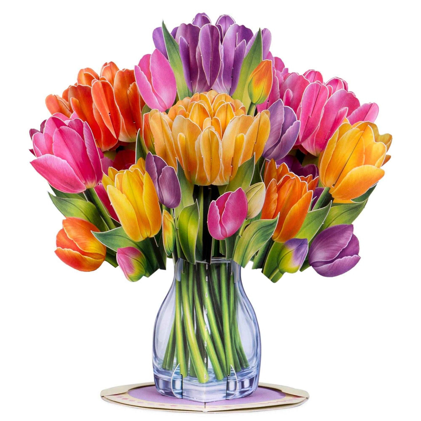 Tulips Pop-Up Card with Keepsake for Any Occasion