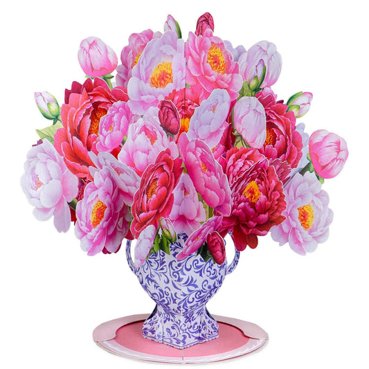 Peonies Bouquet Pop-Up Card with Keepsake Gift