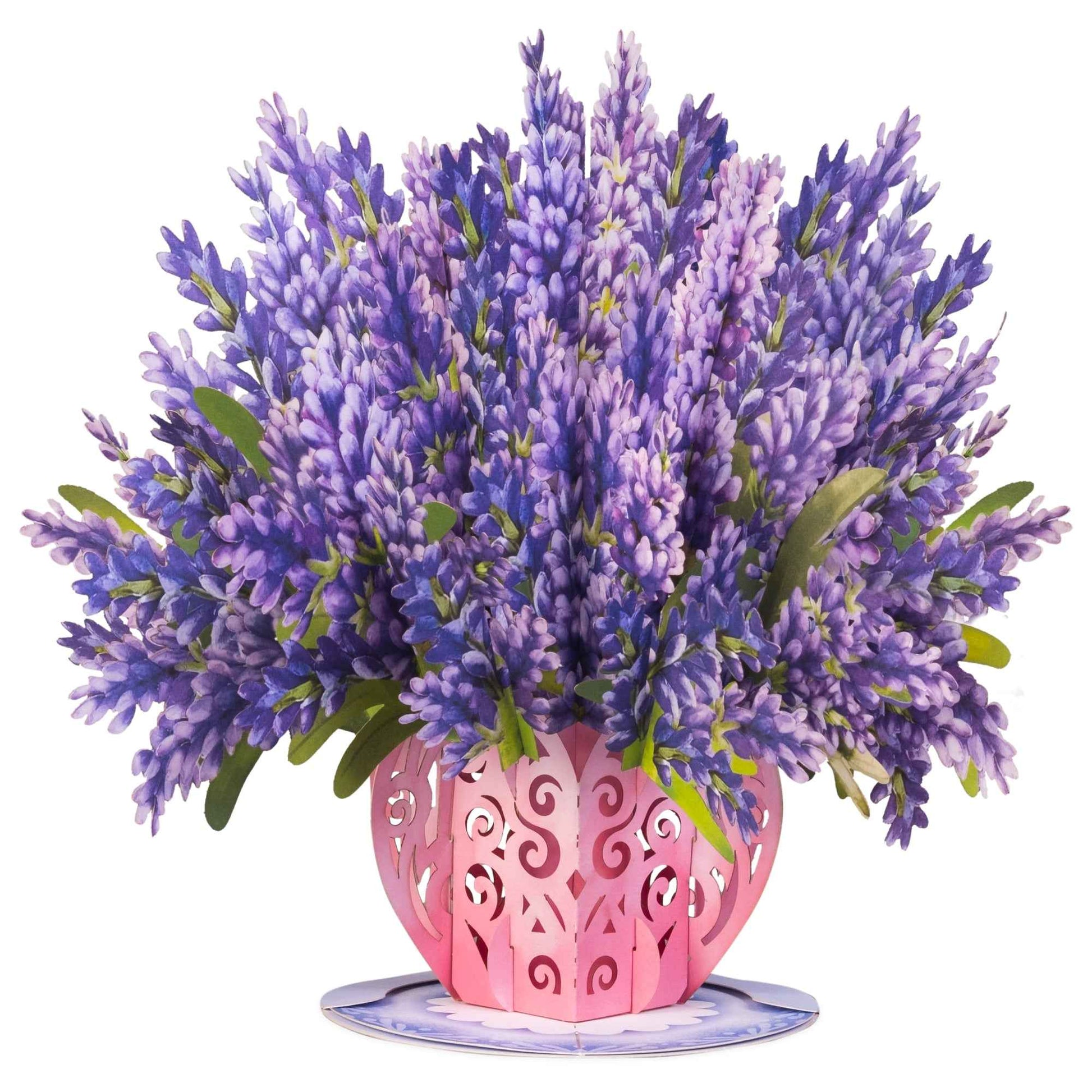 Lavender Flower Bouquet Pop Up Card with Keepsake
