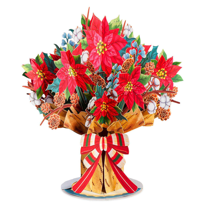 HugePop Christmas Spirit Flower Bouquet Pop Up Card pop-up Christmas card open