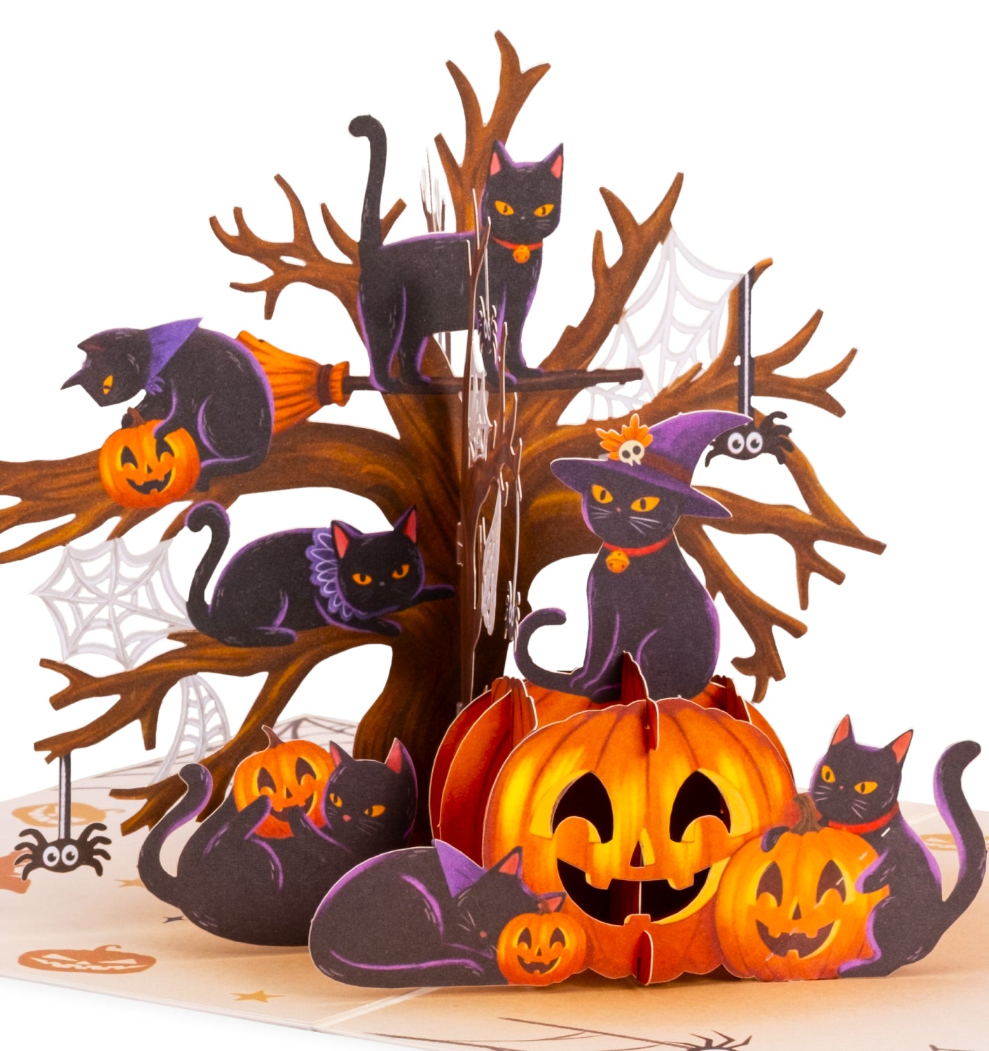 Spooky Cat Tree Halloween Card