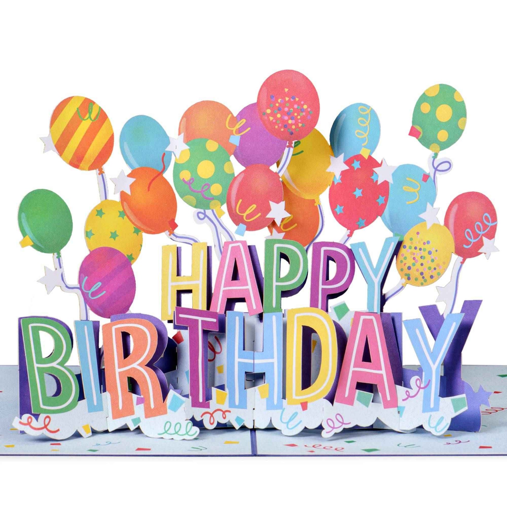 Happy Birthday Balloons Pop Up Card