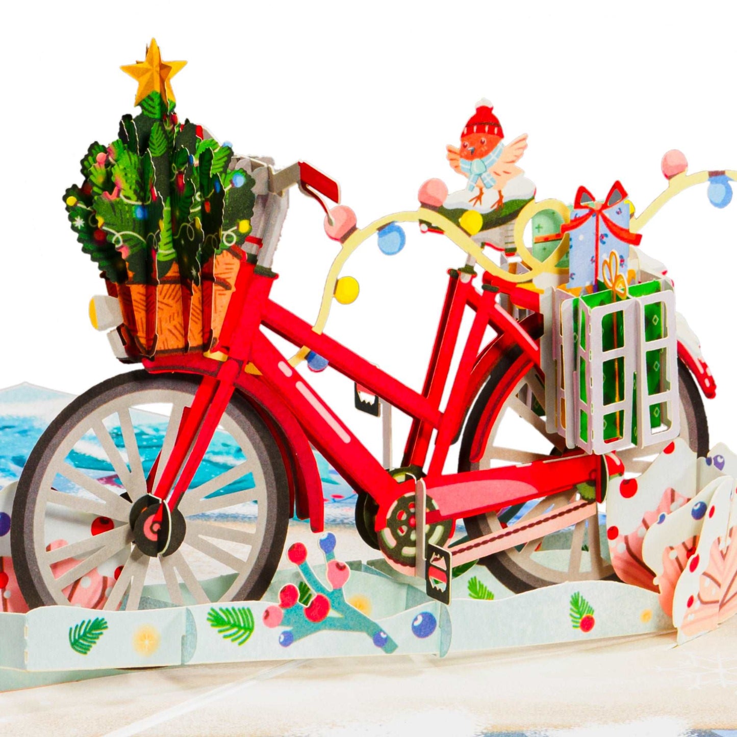 Christmas Bike Frndly Pop Up Card, 8"x6" Cover