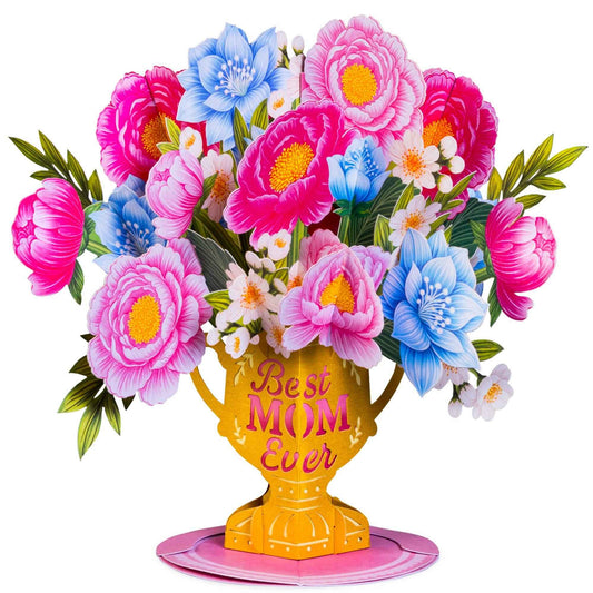 Best Mom Floral Award Pop Up Card