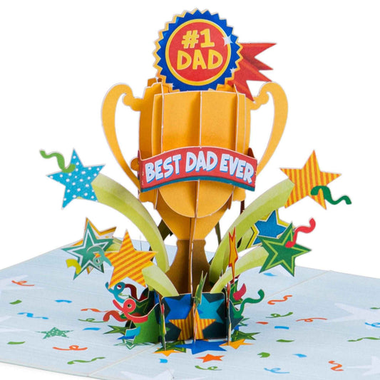#1 Dad Trophy Pop Up Card for Special Moments