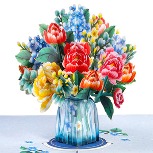 HugePop Winter Wonderland Flower Bouquet Pop Up Card
