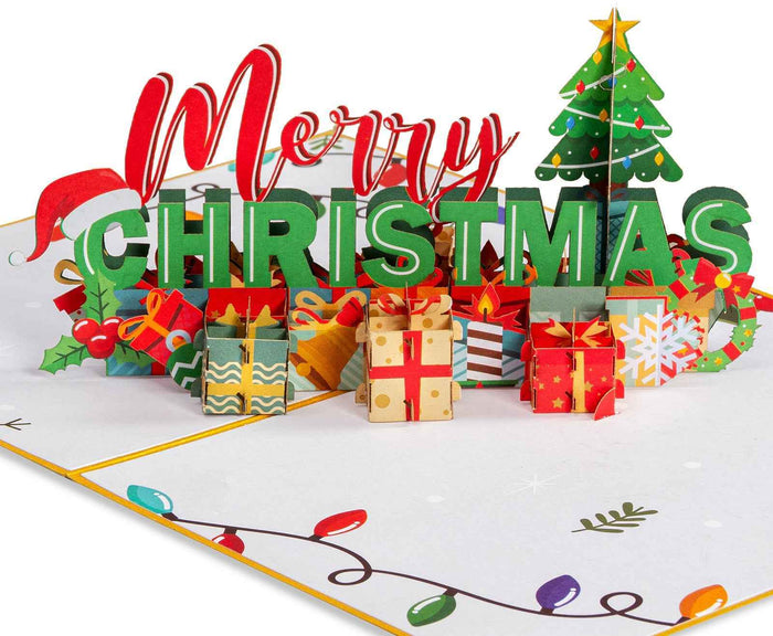 Merry Christmas Pop Up Card pop-up Christmas card open