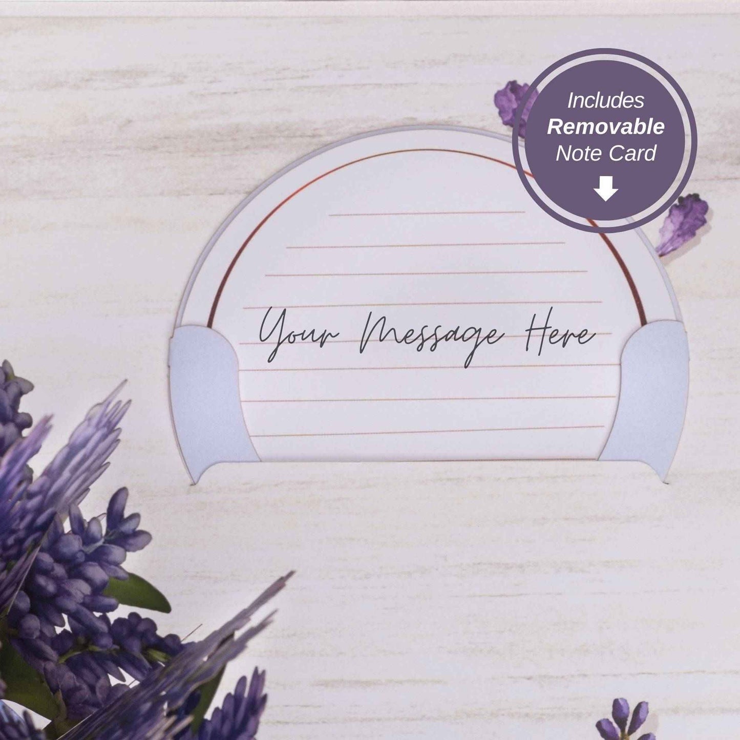 Lavender Flower Bouquet Pop Up Card with Keepsake