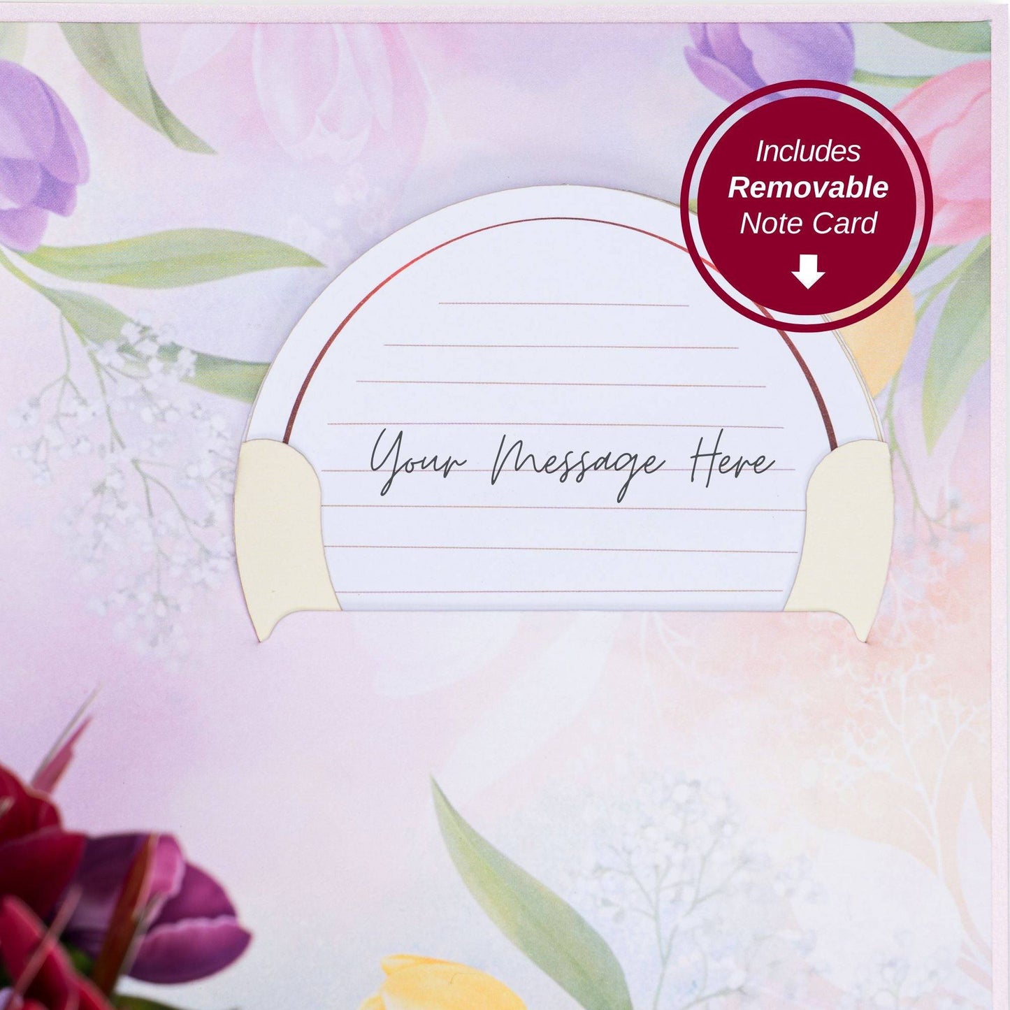 Tulips Pop-Up Card with Keepsake for Any Occasion