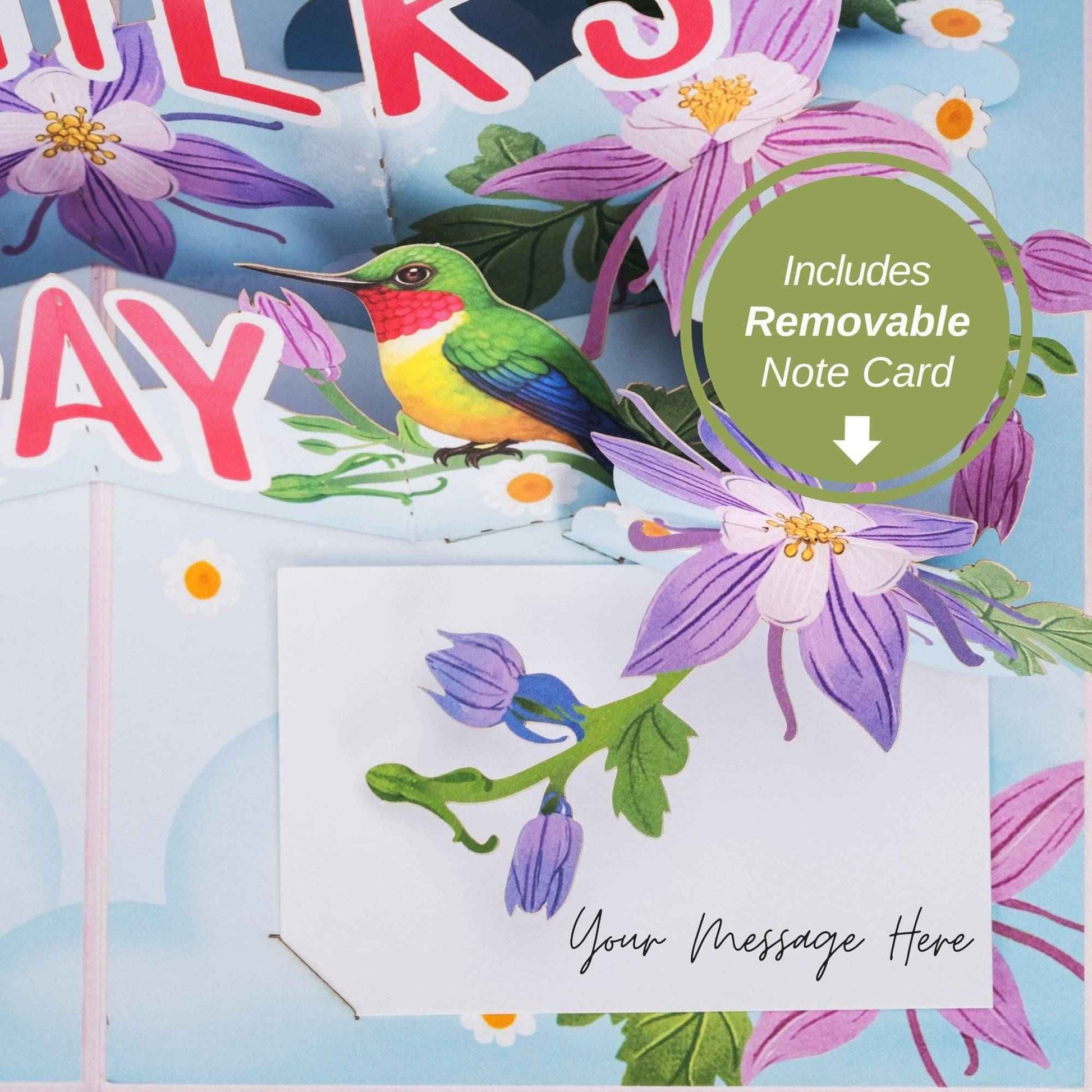 Mother's Day Hummingbirds Pop Up Card