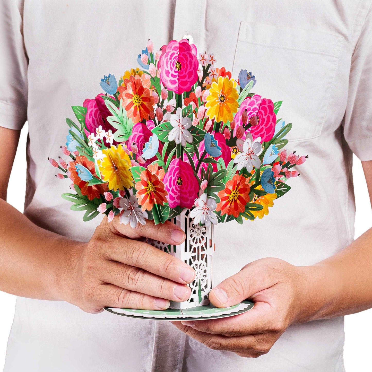 HugePop Blissful Flower Bouquet Pop Up with Detachable Paper Flower