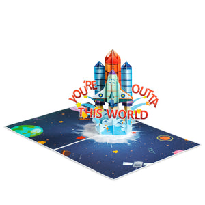 Your Outta This World Rocket 3D Pop Up Card