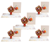 Thumbnail for fall flower bouquet card, pop up greeting cards, bundle set of cards
