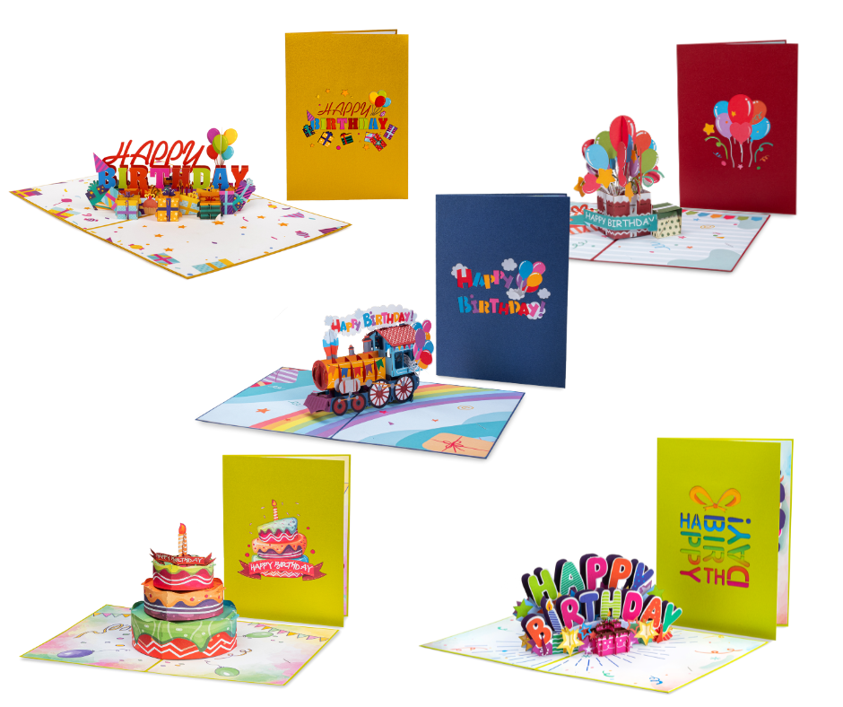 Birthday 5-Pack Bundle Pop Up Cards