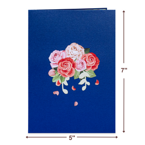 Pink Roses Pop Up Card - 5"x7"