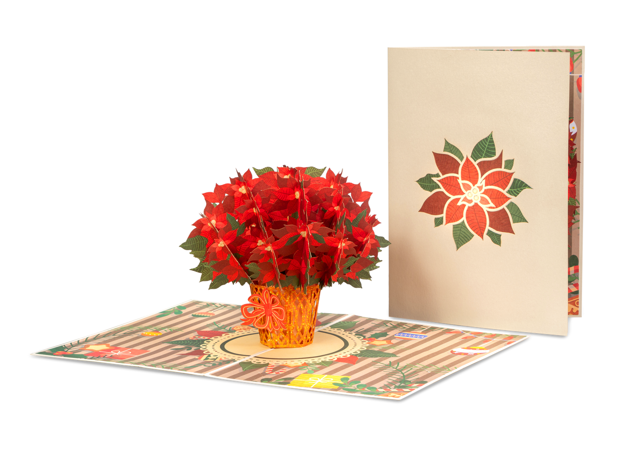 Poinsettias Plant Pop Up Card