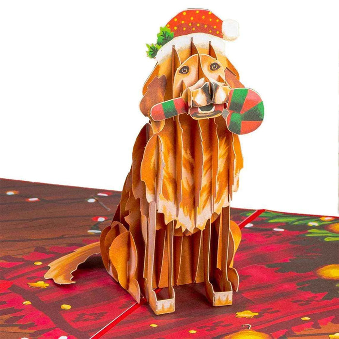 Christmas Dog Pop Up Card pop-up Christmas card open