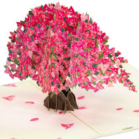 Thumbnail for tree pop up greeting card, pink flower tree