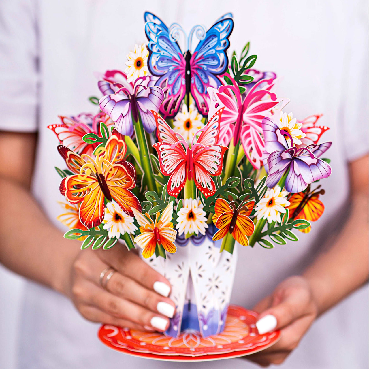 HugePop Butterfly Pop Up Card with Detachable Bouquet