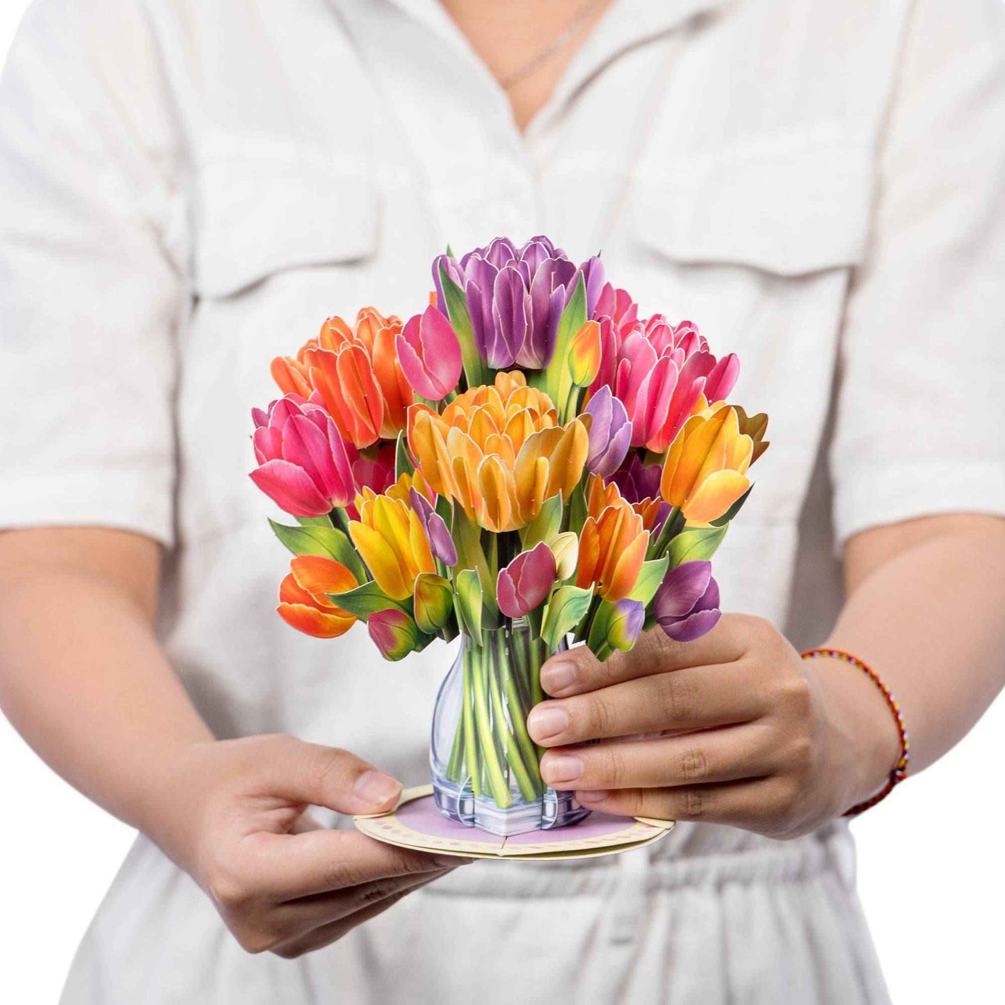 Tulips Pop-Up Card with Keepsake for Any Occasion