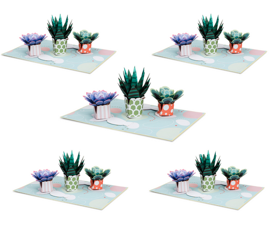 Succulent 5-Pack Bundle Pop Up Cards