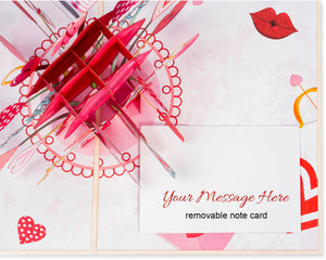 XOXO Hugs & Kisses Valentines Day Pop Up Card