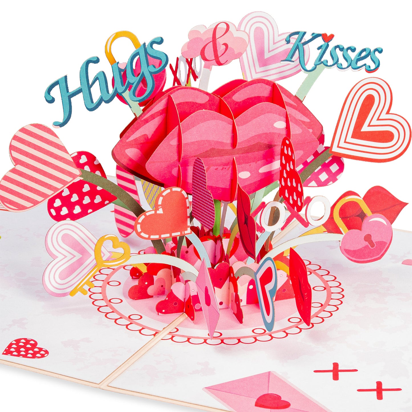 XOXO Hugs & Kisses Pop-Up Valentine’s Day Pop Up Card