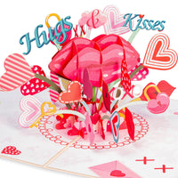 Thumbnail for XOXO Hugs & Kisses Valentines Day Pop Up Card