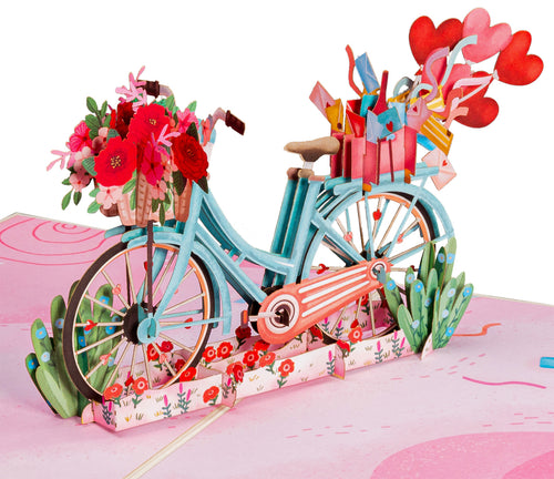 Vintage Love Bicycle Pop Up Card - 5