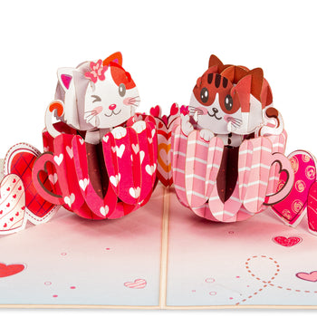 Love Cat Mugs Pop Up Card- 5