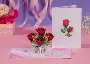 Lovely Roses Valentines Day Pop Up Card