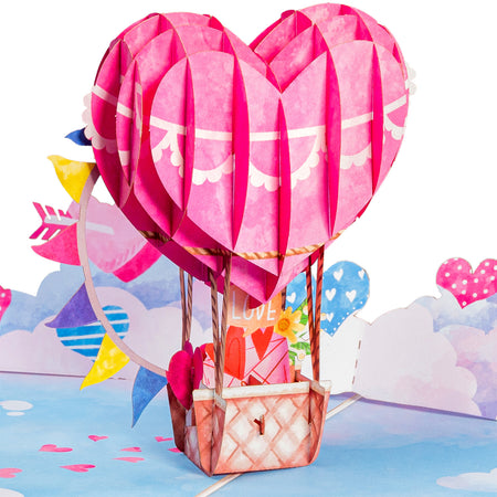 Love Air Balloon Valentines Day Pop-up Card