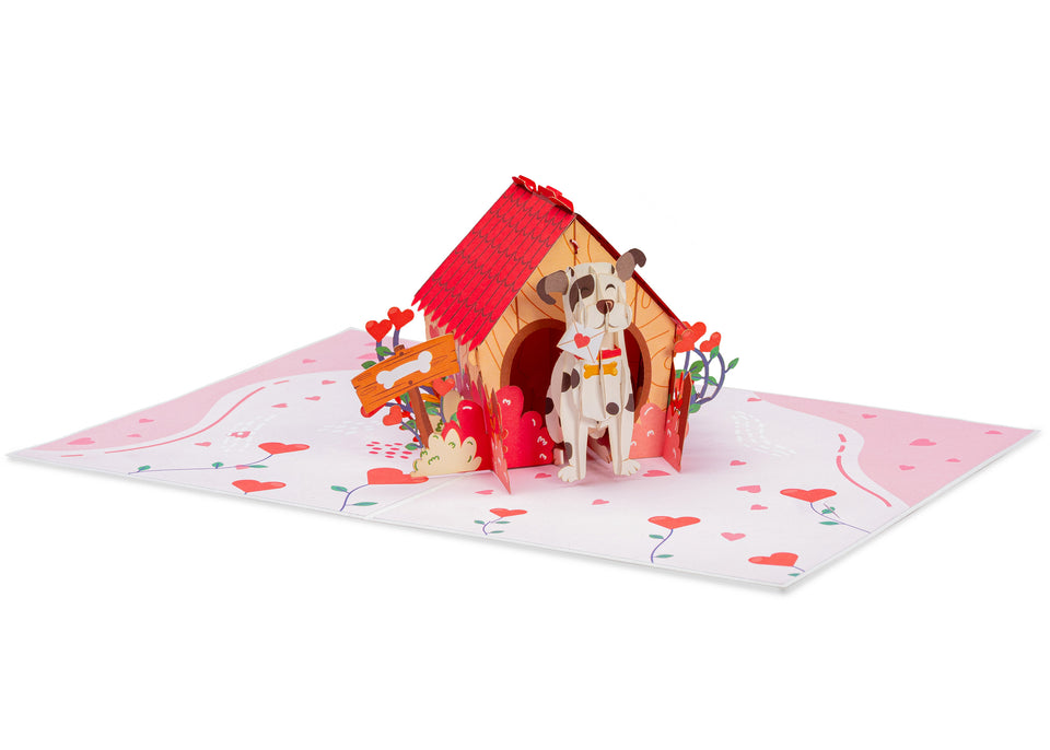 Love Dog House Pop Up Card - 5"x7"